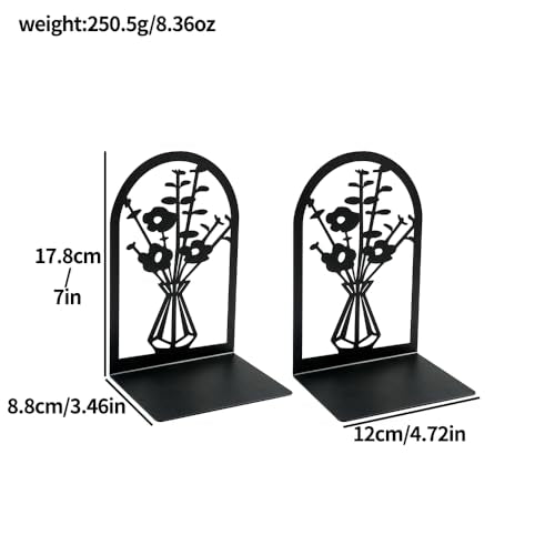 3Pairs Vase Flower Hollow Iron Bookends - color: 3pcs Style a