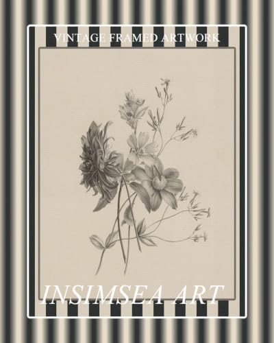 InSimSea Framed Floral Wall Art Black and White Flower Prints, 11x14 In - color: Monochrome Floral