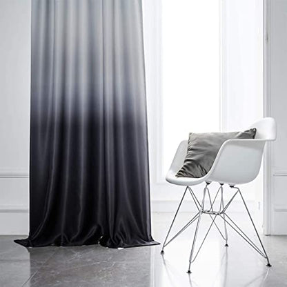 SimpleHome Ombre Gradient Black White to Gray Curtains for Bedroom, 42Wx63L - color: Black and White, size: 42"W x 63"L (Pack of 2)