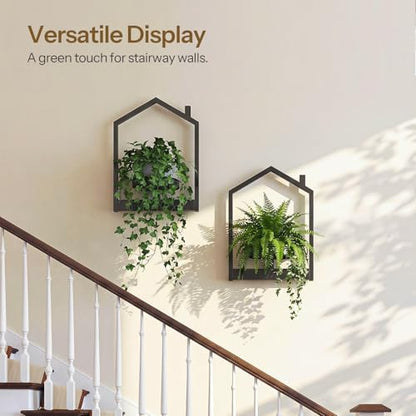 HOOBRO Metal Floating Shelves 2 Pack,Wall Plant Holder Shelf