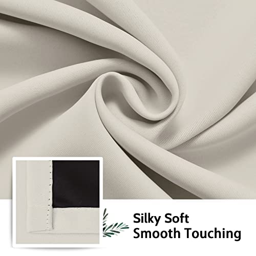 SimpleHome Cream 100% Blackout Curtains Room Darkening Living Room 63 Inch - color: Cream, size: 42"W x 63"L (Pack of 2)