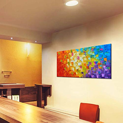 Seekland Art Hand Painted Texture Large Oil Painting on Canvas Modern Abstract Huge Wall Art for Living Room Decor Contemporary Artwork Framed Ready to Hang (Framed 60 * 30 inch) - size: 60"L x 30"W