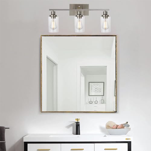 MELUCEE 3 Lights Wall Sconce Brushed Nickel Finished 20.5 Inch - color: Brushed Nickel, size: 3-Light