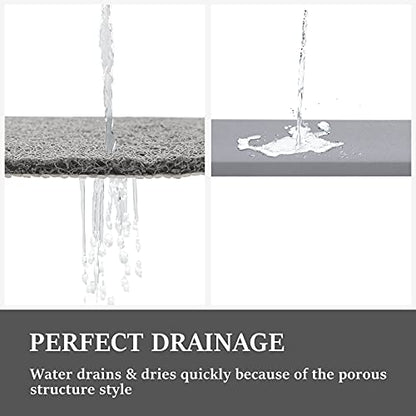 LuxStep Shower Mat Bathtub Mat Non-Slip Bath Mat with Drain, Quick Drying - color: Stylish Grey, size: 24" x 24"