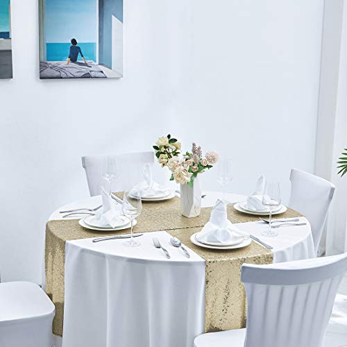 Pufogu 12 x 72 inches Champagne Sequin Table Runner, 2 Packs - color: Champagne