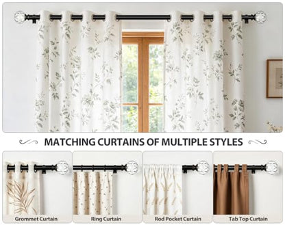 KAMANINA Black Curtain Rods for Windows 66-120 Inch Heavy Duty Drapery Rod - color: Black, size: 66-120"
