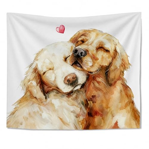 WDSFHYJK Golden Retriever Tapestry Wall Hanging, Golden Retriever Lover Gifts, Dog Lover Owner Gifts Wall Tapestry Backdrop for Kids Room Bedroom Nursery Living Room Decor, 50x60 Inch - color: Many colors-Golden Retriever-1
