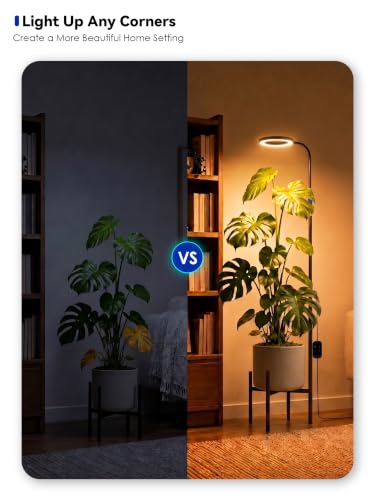 Smart Grow Light for Indoor Plants, 24W LED Plant Light with Plant Stand