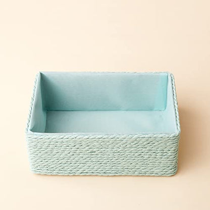 LA JOLIE MUSE Bathroom Basket Organizers, Paper Rope Storage, Green 4 Pack - color: Light Green