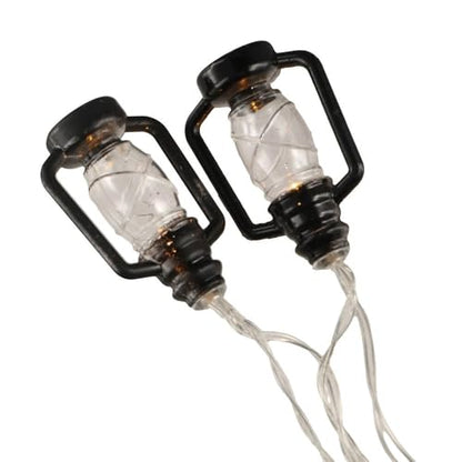 Leadigol 20 LEDs /10ft Black Lantern String Lights Mini Kerosene Lamp Battery Powered Fairy String Lights for Indoor Outdoor Patio Decorations