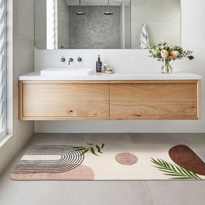 Boho Bathroom Runner Rugs 24 x 60 Non Slip, Large Long Bathroom Rug Cute Bath Mat for Bathtub Washable Shower Rug - color: Brown, size: 2' x 5' (Runner)