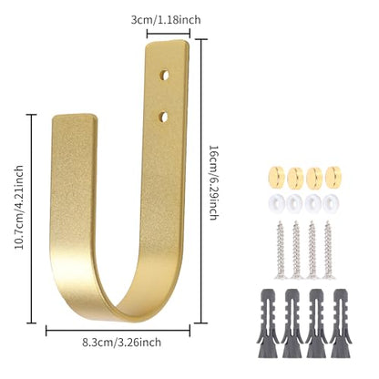 Groleca 2 Pack Curtain Holdbacks Curtain Tiebacks Wall Mount, Gold - color: Gold