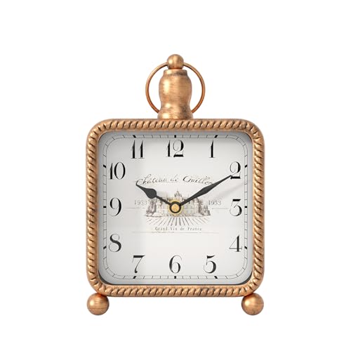 Vintage Gold Table Clock on Stand, Desk and Shelf Decor Clock - color: Gold