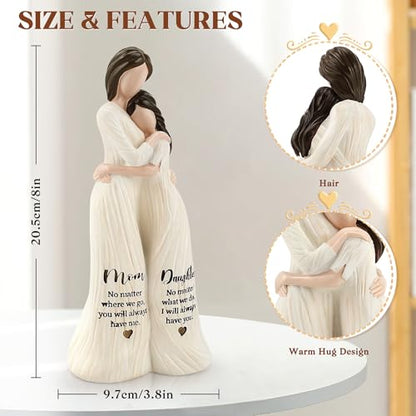 Mom Birthday Gift from Daughter,Mom Daughter Gift Mother Daughter Figurines - color: White-mom Daughter
