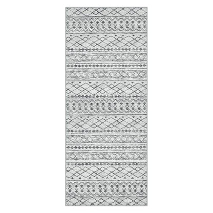 KUTA Moroccan Washable Runner Rug 2.6x8 Grey Boho Hallway Runners - color: Grey, size: 2'7" x 8' (Runner)