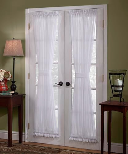 Today's Curtain, Emelia Door Panel Sheer 40", White, 41" W x 40" L, with Tieback - color: White, size: 41"W x 40"L (Pack of 1)