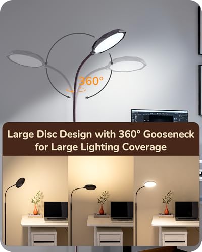 EDISHINE Modern LED Floor Lamp 1300LM Floor Lamps for Living Room Brown - color: Brown