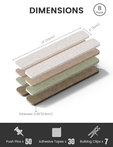 Fluxynara 13" x 2" Felt Wall Panels, Linen Dusk - color: Linen Dusk, size: 8-pack