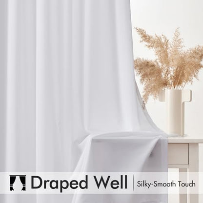MIULEE White Semi Sheer Privacy Curtains Drapes 2 Panels 52W x 72L - color: White, size: 52"W x 72"L (Pack of 2)