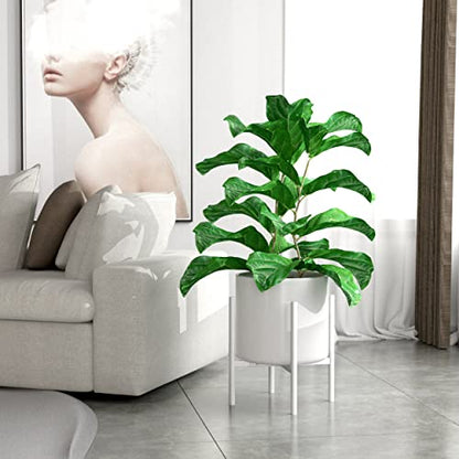 EKNITEY Adjustable Metal Plant Stand - Fits 8 to 12.5 inches Pots (White) - color: White