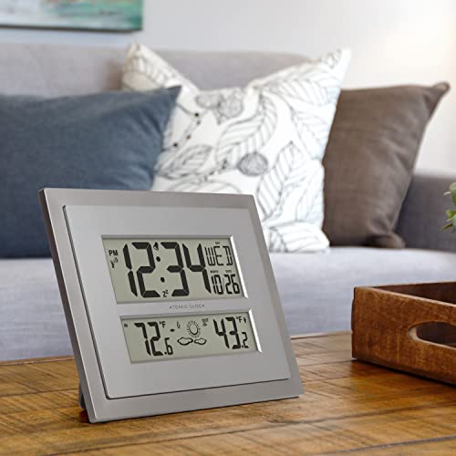 La Crosse Technology 512-85937 Gray Atomic Digital Clock with Temperature - size: Medium