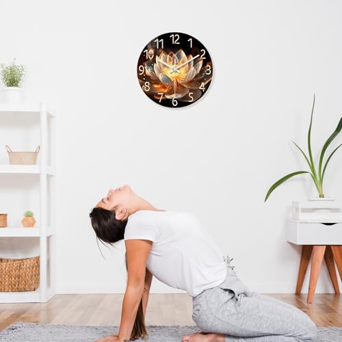 XFM Lotus Flower Wall Clock 16 inch Modern Zen Floral - color: Lotus Flower, size: 16 Inch