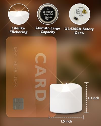 Homemory 12-Pack Flameless Tea Lights Candles Battery Operated, 200+ Hours - color: Cool White Glow – White Body, size: Pack of 12