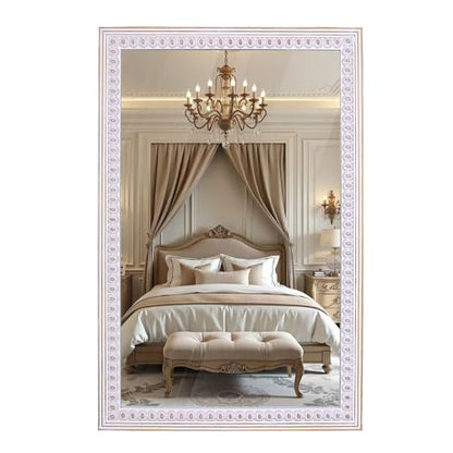 36x24 Inch Rectangle Wall Mirror, Wooden Rectangular Bathroom Mirrors - color: Style 2