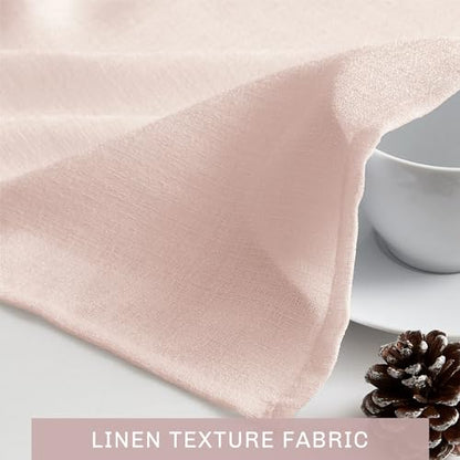 Melodieux Light Pink Semi Sheer Curtain Valance for Kitchen Cafe Small Windows Linen Rustic Rod Pocket Valance, 52 by 18 Inch, 1 Panel - color: Light Pink, size: 52"W x 18"L (Pack of 1)