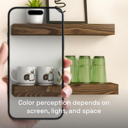 Solid Wood Floating Shelves for Wall 12 Inch Walnut, Small Wooden Shelf - color: Walnut, size: 12 Inch