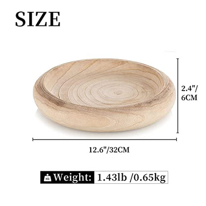Hanobe Large Wood Decorative Key Bowl for Entryway Table Decor - size: 12.6 inches