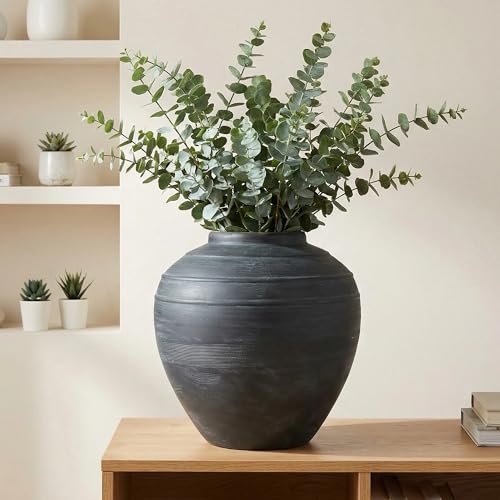 11" Blue Ceramic Vase, Rustic Farmhouse Living Room Home Decor - size: 11Inch