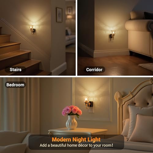 JandCase Night Light, Floral Night Lights Plug into Wall 2 Pack - color: Pineapple Flower