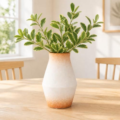 Rustic Farmhouse Ceramic Vase, 10 Inch - color: Brown and White, size: 10 inch