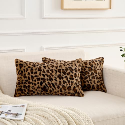 GALMAXS7 Cheetah Pillow Covers Leopard Throw Pillow Covers Set of 2, 12x20 - color: Cheetah, size: 20" x 12" (Pack of 2)