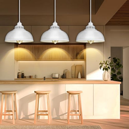 Plug in Pendant Light, 15FT Hanging Lights with Plug in Cord, On/Off Switch - color: Big White