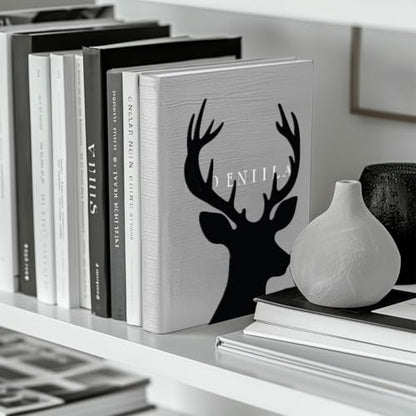 Peacoblue 5.3"x4.3"x7.9" Metal Bookends, Heavy Duty Book Ends for Shelves - style: Deer Head