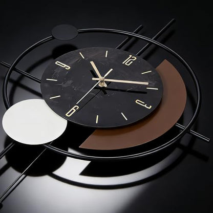 Wall Clock, Silent Quality Quartz Battery Operated with Pendulum, Large Wall Clock for Living Room Kitchen Home Bathroom Bedroom Wall Decor, 18x29.5inch(Black) - size: 18x29.5in