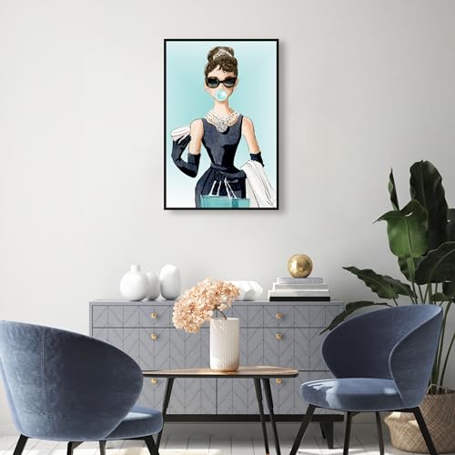 The Oliver Gal Artist Co. Abstract Wall Art Canvas - size: 30"L x 20"W, style: Black Frame