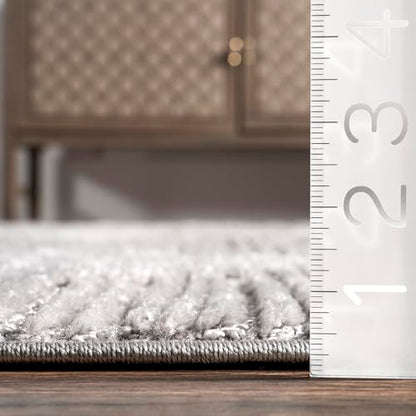 Nuloom Kerry Light Grey, 10' x 14', Geometric, Soft and Cozy, High Traffic, Stain Resistant, Easy Clean, Durable Area Rug for Bedroom, Living Room, Dining Space, Den, Foyer, Entryway - color: Kerry Light Grey, size: 10' x 14' (Rectangular)