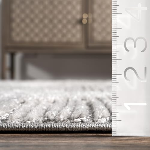 Nuloom Kerry Light Grey, 10' x 14', Geometric, Soft and Cozy, High Traffic, Stain Resistant, Easy Clean, Durable Area Rug for Bedroom, Living Room, Dining Space, Den, Foyer, Entryway - color: Kerry Light Grey, size: 10' x 14' (Rectangular)