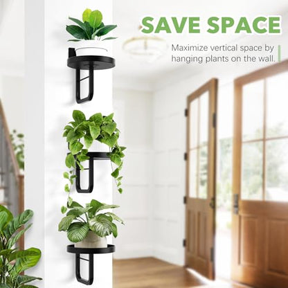 2 Pack Wall Plant Holder for Hanging Planters Indoor Outdoor Black - color: Black-2Pcs20cm