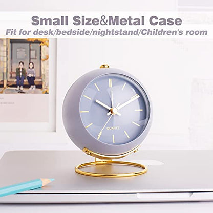 AYRELY® Battery Operated Analog Desk Alarm Clock with Light, Table Clock - color: Blue