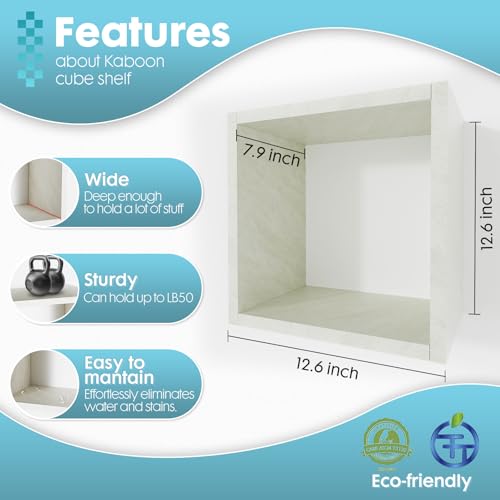 Kaboon Cube Floating Shelves Set2, Display Shelves Wall Mount 7.75" D x 12.5" W x 12.5" H, (Sea Salt, Square 2 Cubes) - color: Sea Salt, size: Square-Set2
