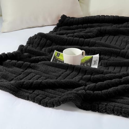 Whale Flotilla Lightweight Fleece Throw Blanket for Couch, Black - color: Black, size: Throw(50x60 Inch)