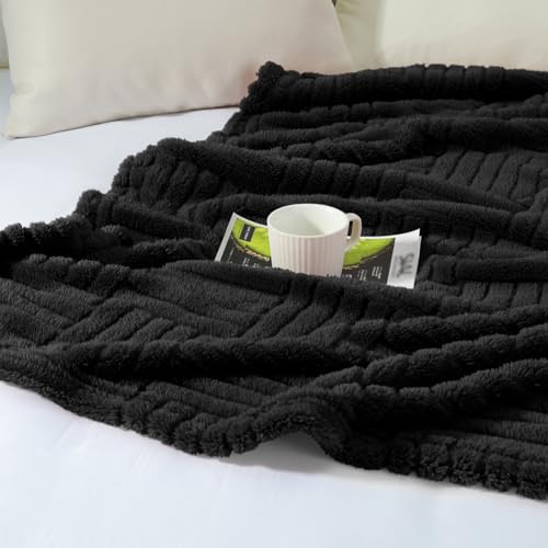 Whale Flotilla Lightweight Fleece Queen Size Blanket for Bed, Black - color: Black, size: Queen(90x90 Inch)