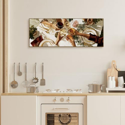 TLESKE Kitchen Home Bar Dining Room Cheers Large Wall Art Decor 15x40 - color: dining