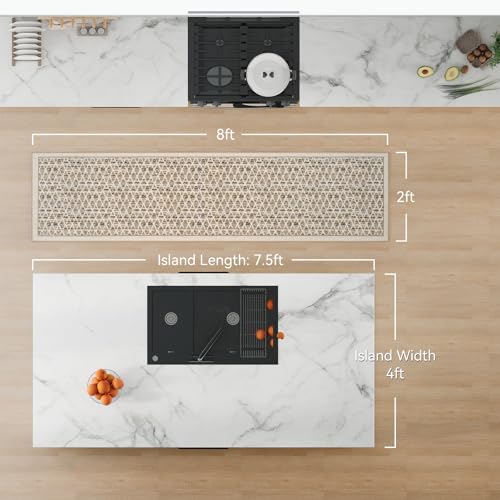 2x8ft Non Slip Hallway Runner Rug，Low Pile Kitchen Runner Rug,Grey - color: Beige, size: 2'x8'