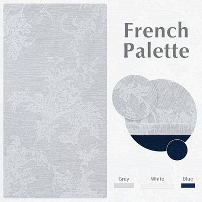 FMFUNCTEX Grey Floral Jacquard Blackout Curtains, 52X90 Inches, 2 Panels - color: Grey, size: 52"W x 90"L (Pack of 2)