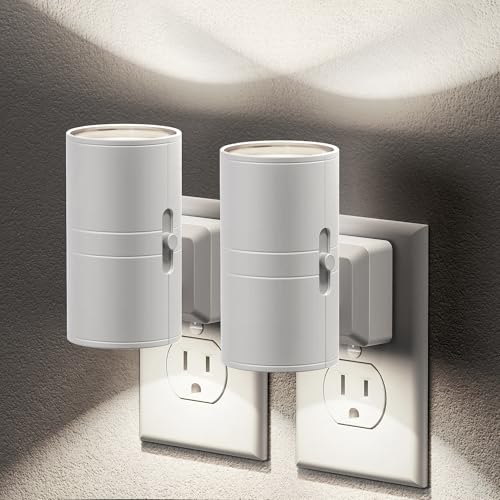 JandCase Night Lights Plug into Wall, Dimmable Night Light, Dusk to Dawn - color: White